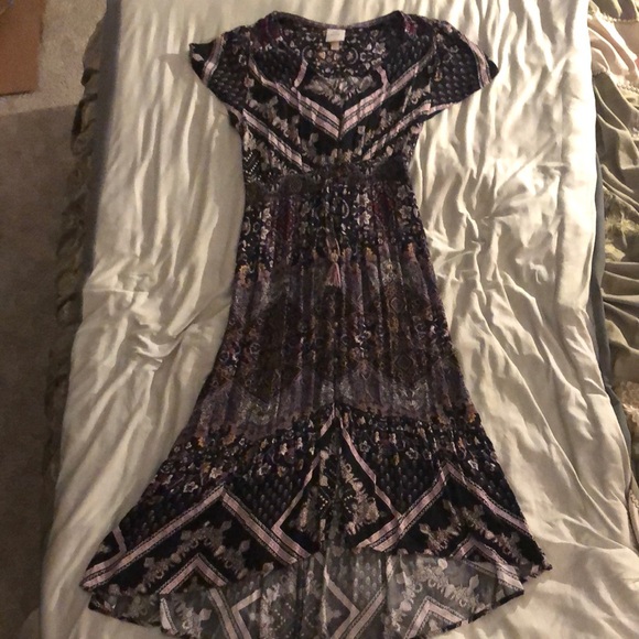 Knox Rose Black Tan Sundress with Flutter Sleeves - Picture 1 of 10